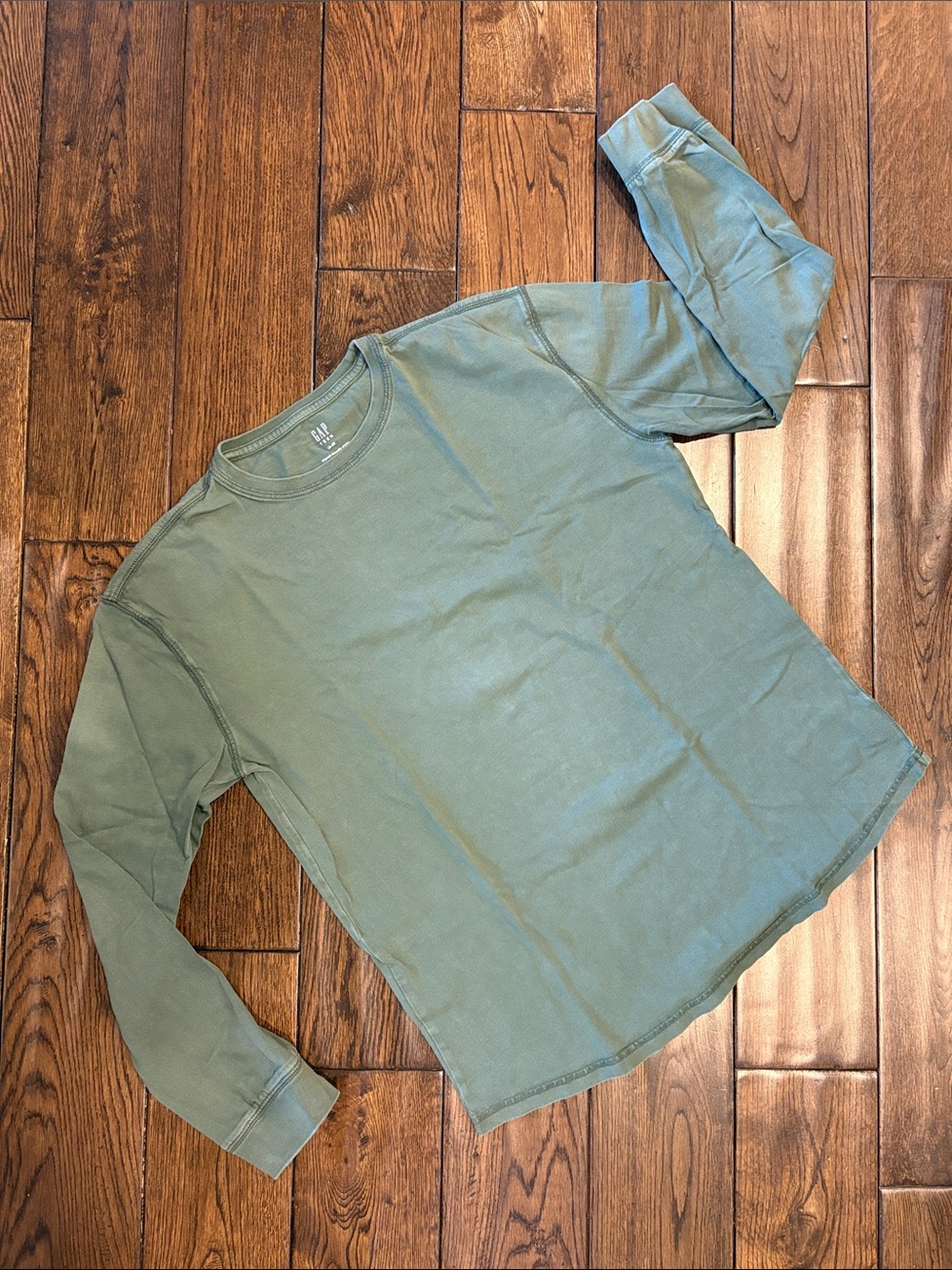 GAP Kids Long Sleeve Crewneck Shirt - Sage Green
